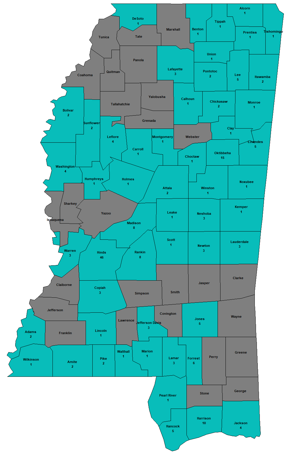 Map of ECDC Members across the State of Mississippi